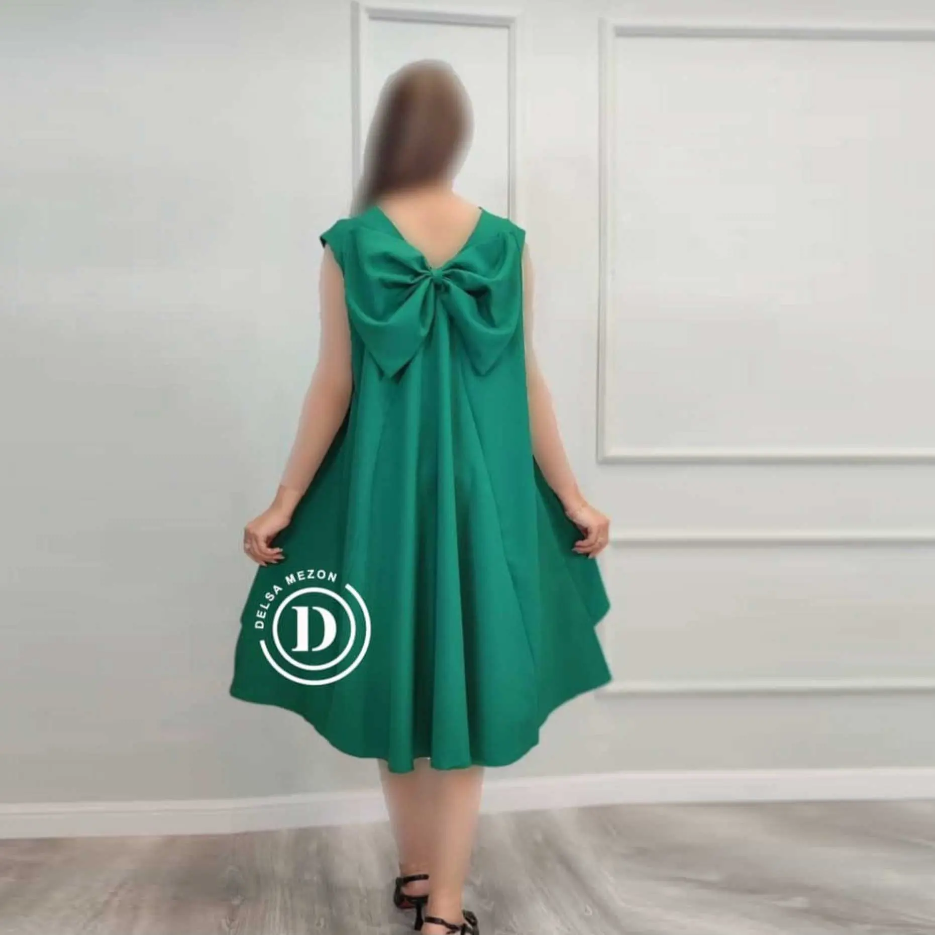 پیراهن کوتاه فری سایز پاپیونی 269