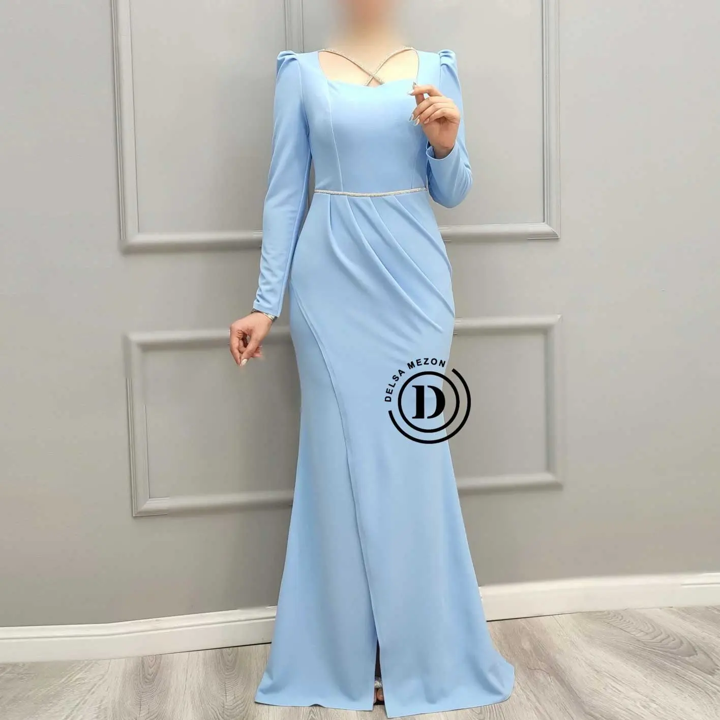 پیراهن بلند نگین 7006