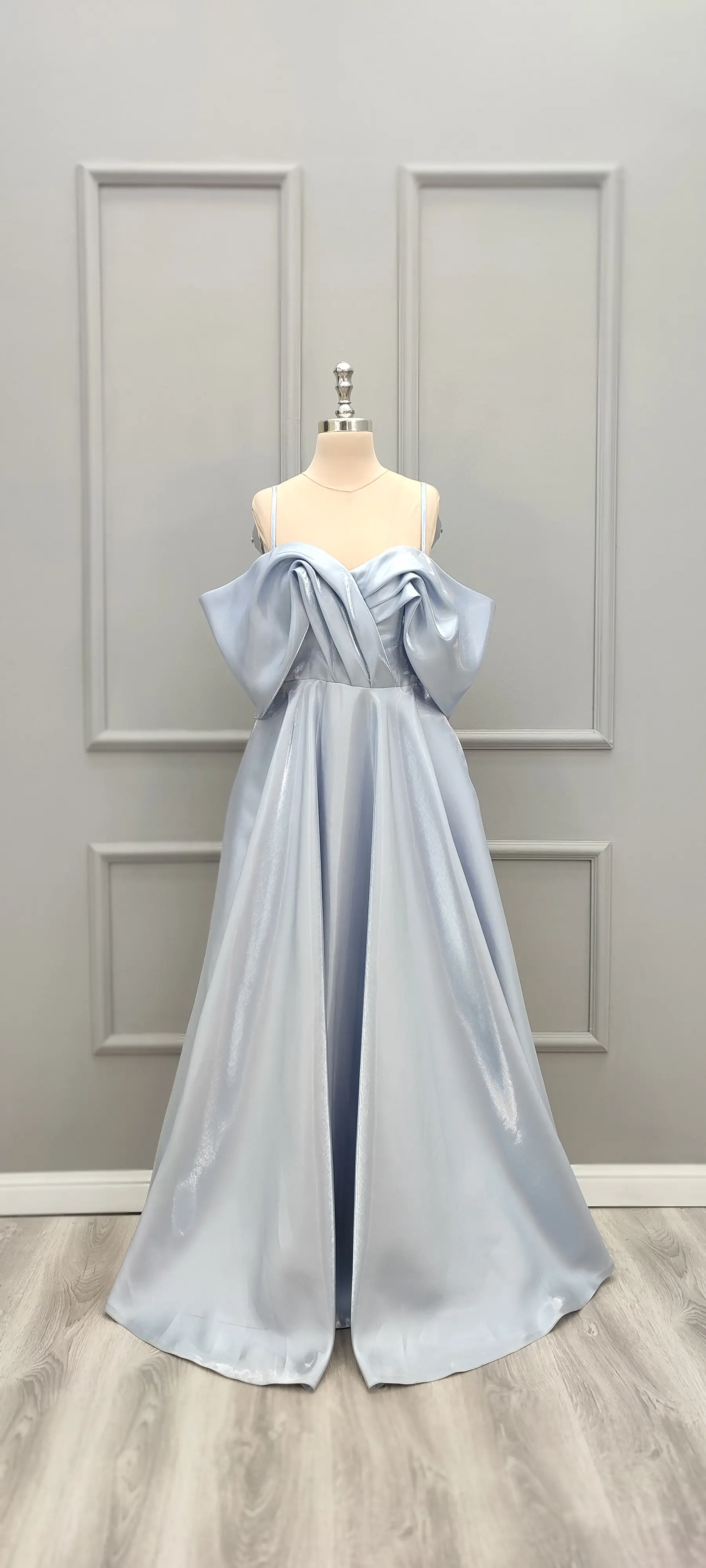 پیراهن بلند ساتن براق نیلوفر 7030