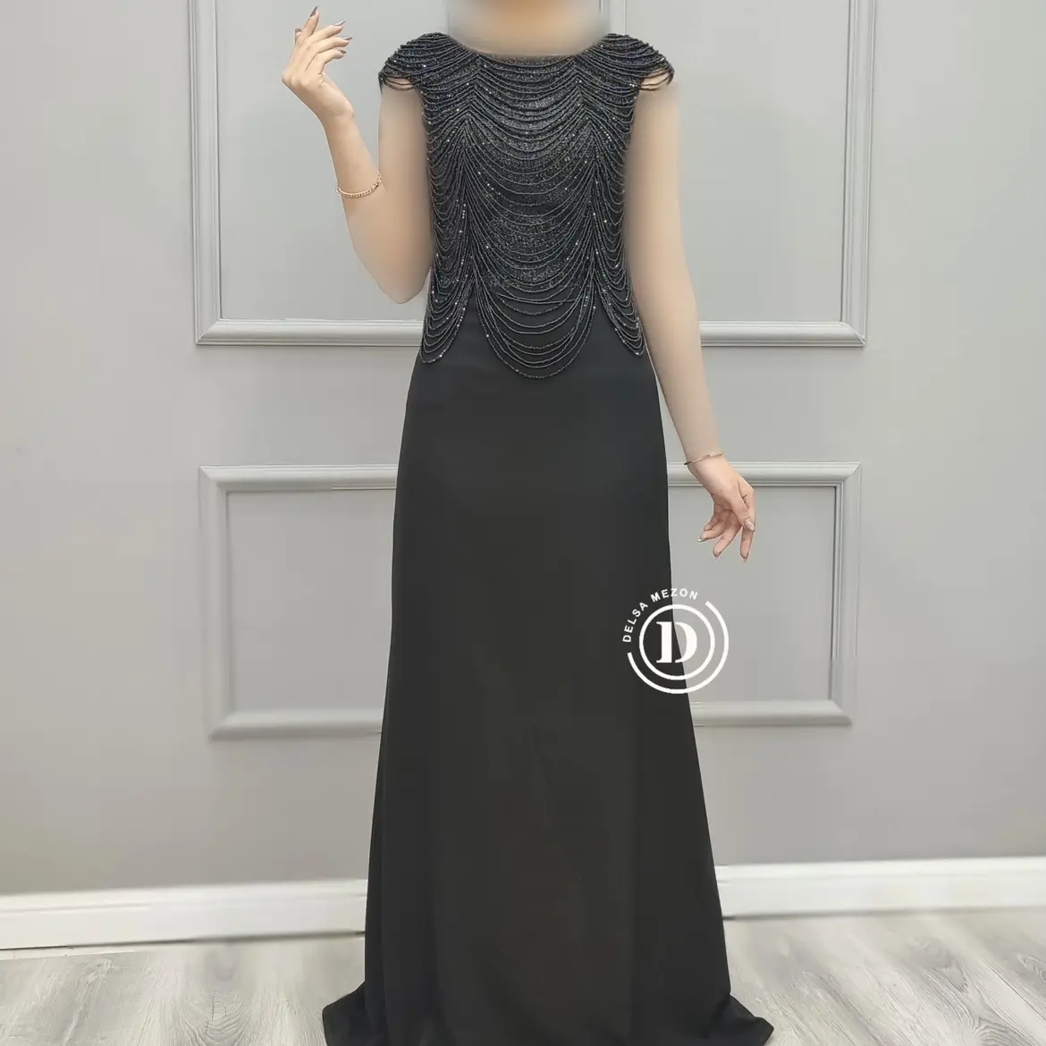 پیراهن بلند النا حلقه ای ۷065