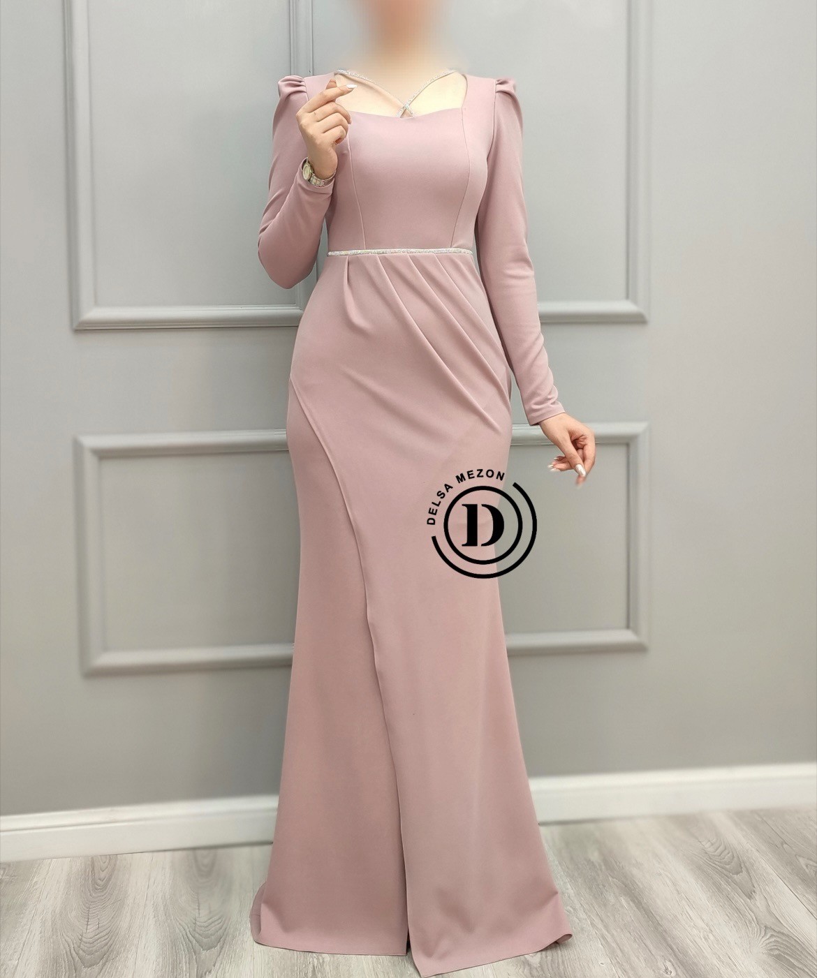 پیراهن بلند نگین 7006