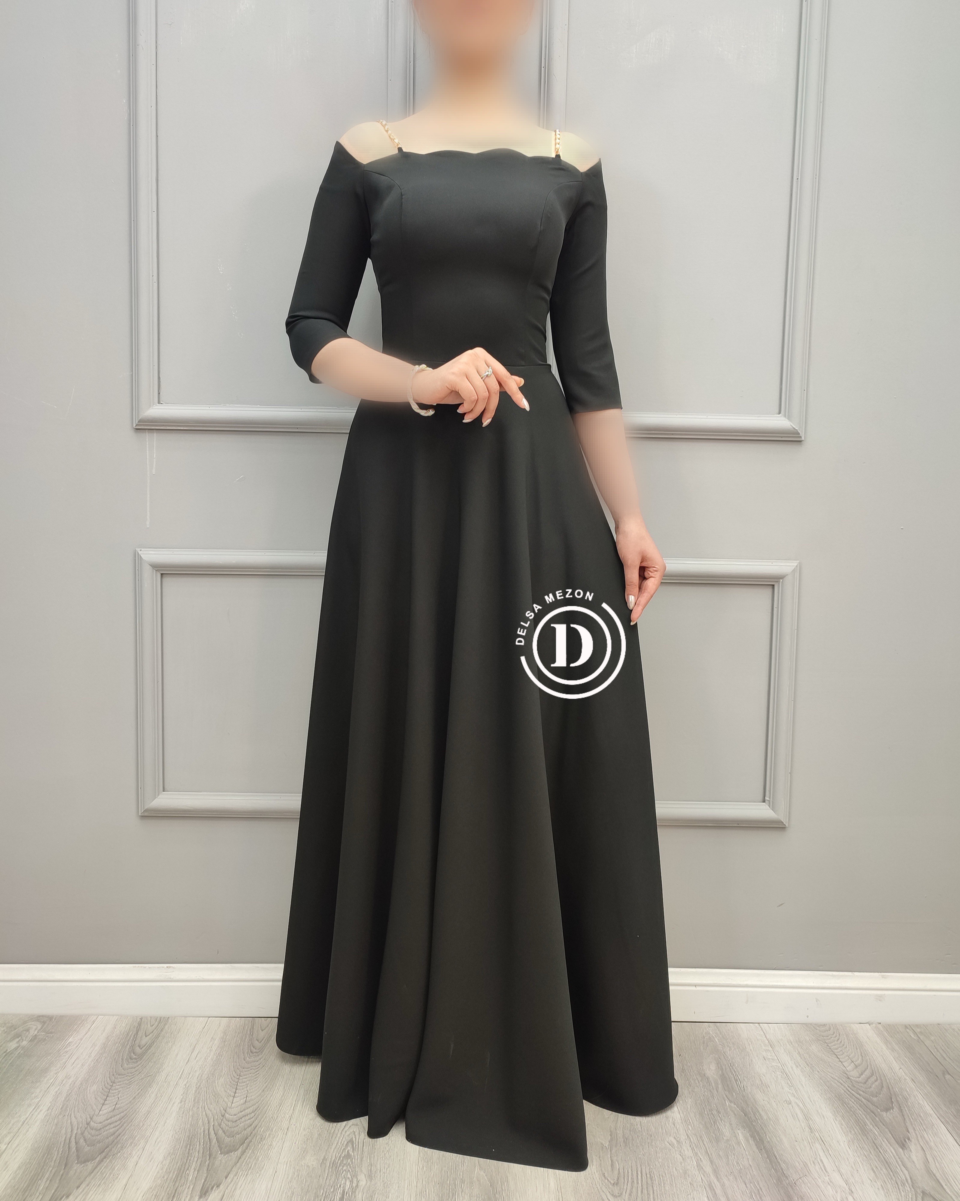 پیراهن بلند سرشونه زنجیری 797